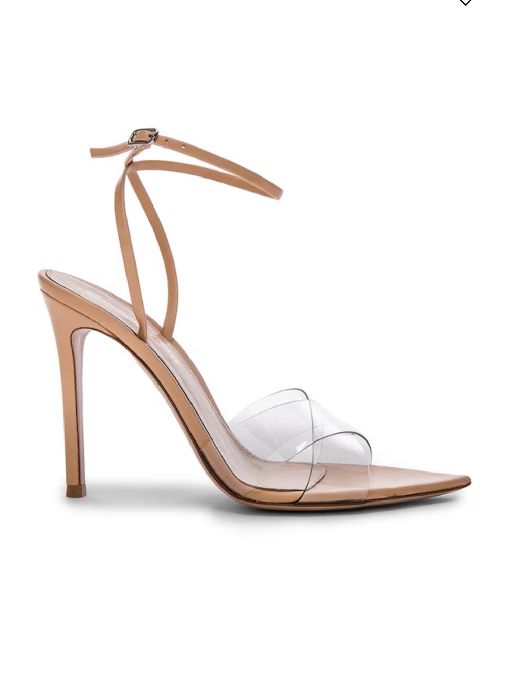 GIANVITO ROSSI
Leather & Plexi Stark Ankle Strap Sandals